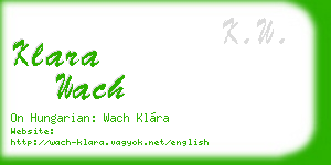 klara wach business card